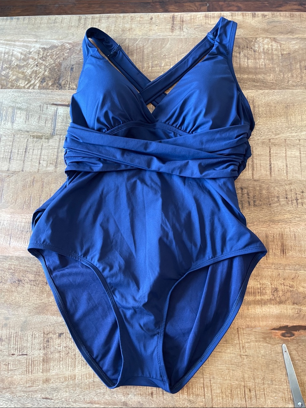 Jantzen Solid Navy Slimming Tummy Control Swimsuit Size 14 New